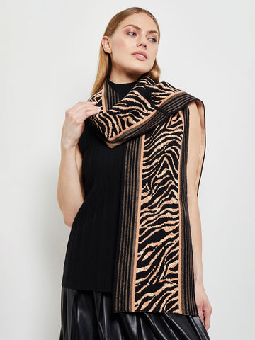 Animal Stripe Scarf - Soft Knit