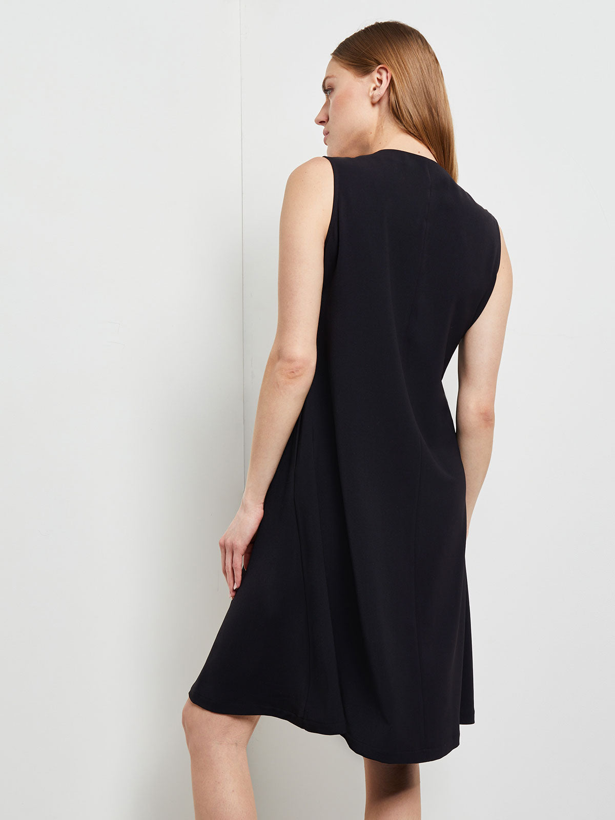 Black sleeveless sales swing dress