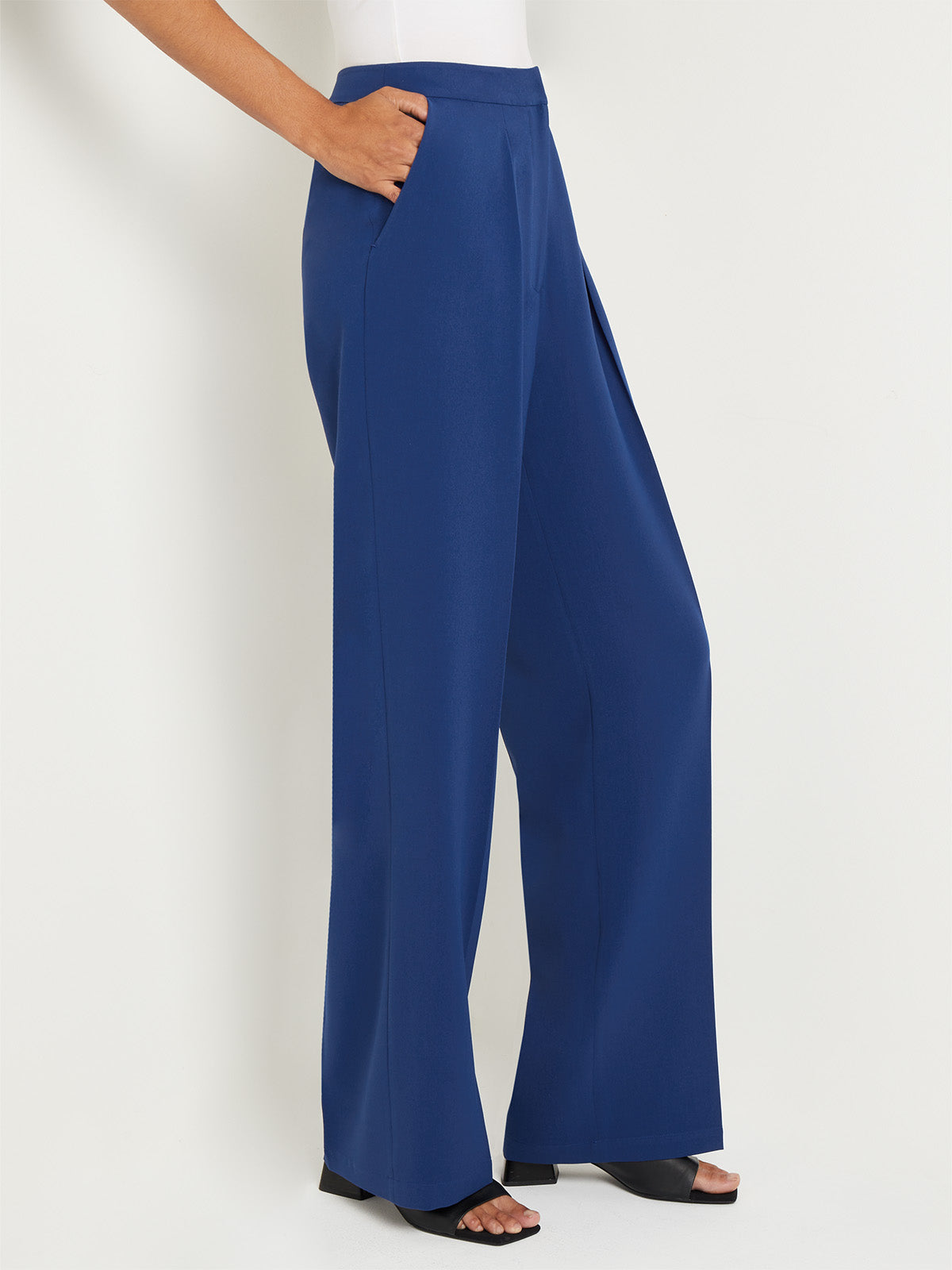 Woven Twill Tailored Wide Leg Pant