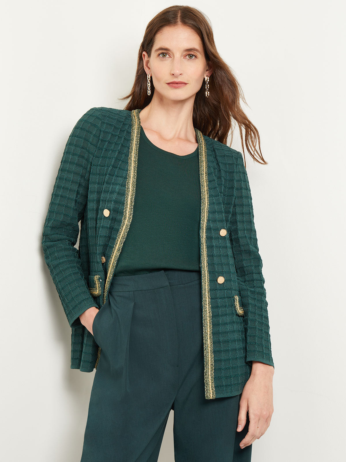  Tweed Coats & Jackets Long Plaid Coat Women's Denim