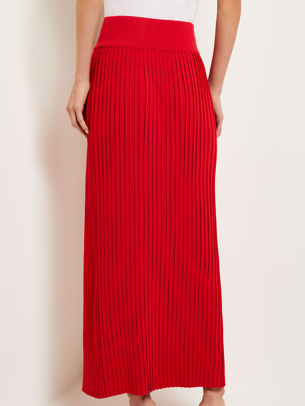 Knit pleated skirt best sale red