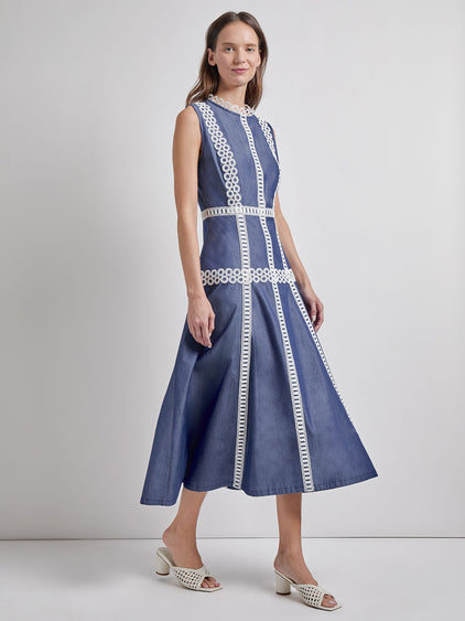 fit and flare cotton dress for women Summer Stroll Fit & Flare Dress in Tidal Treasures, Size XL