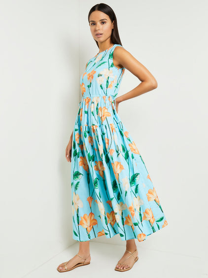Modern Fit Maxi Drop Waist Floral Cotton Dress Modern Fit Maxi Drop Waist Floral Cotton Dress