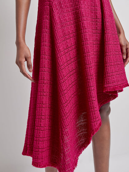 Fit & Flare Tonal Textured Asymmetrical Knit Dress - Modern Fit Pink Flash / S Fit & Flare Tonal Textured Asymmetrical Knit Dress - Modern Fit Pink Flash / S