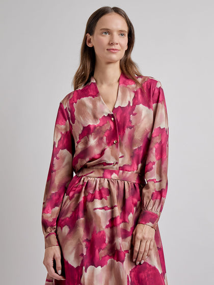 Woven Watercolor Print Blouse - Vanity Fit