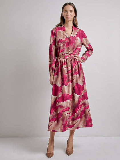 Woven Watercolor Print Blouse - Vanity Fit