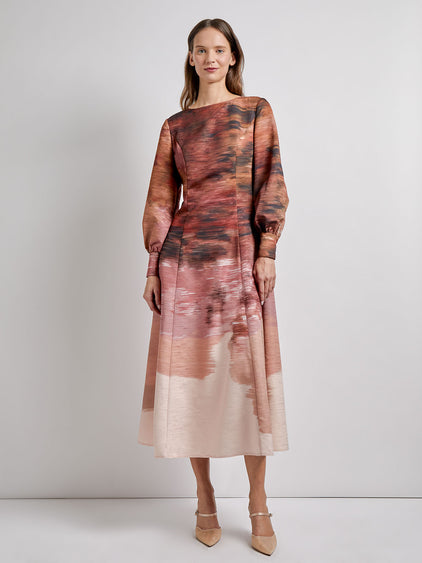 A-Line Abstract Woven Maxi Dress - Modern Fit Rose Bud/Pink Flash/Goldenwood/Biscotti/Black / XXS A-Line Abstract Woven Maxi Dress - Modern Fit Rose Bud/Pink Flash/Goldenwood/Biscotti/Black / XXS