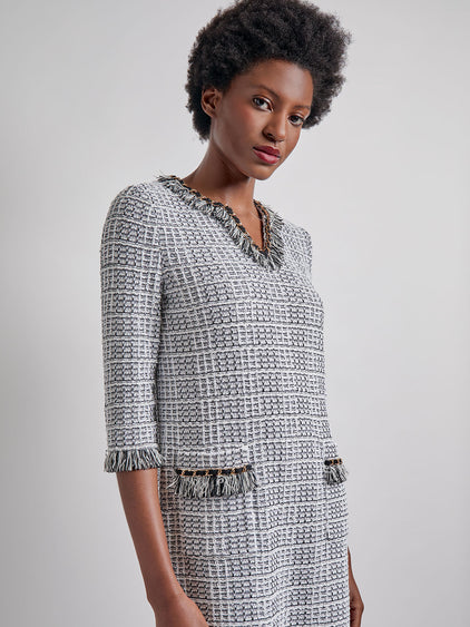 pointelle knit mini dress self-portrait - Black Pointelle Knit Mini Dress main image 1