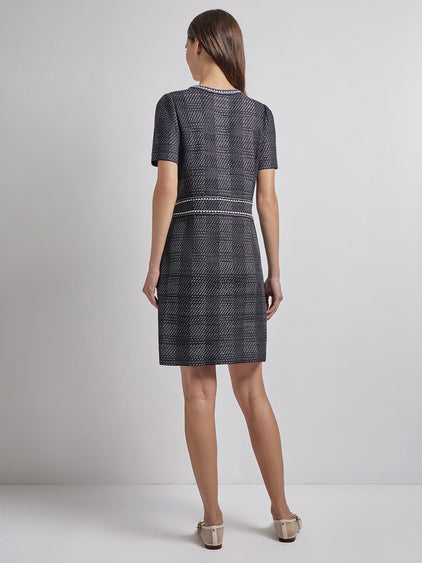 Bold Plaid Tweed Knit Sheath Dress - Modern Fit Bold Plaid Tweed Knit Sheath Dress - Modern Fit