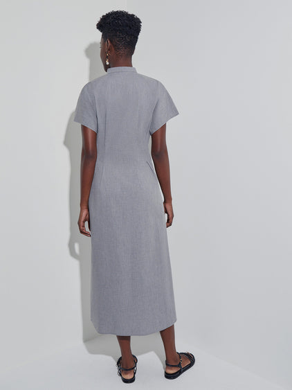 Fit & Flare Button Front Maxi Dress - Modern Fit Fit & Flare Button Front Maxi Dress - Modern Fit