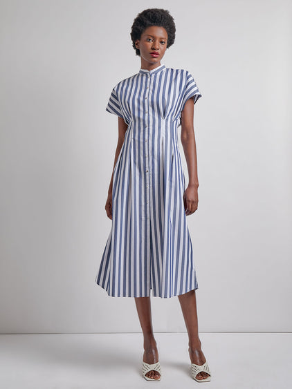 Fit & Flare Button Front Maxi Dress