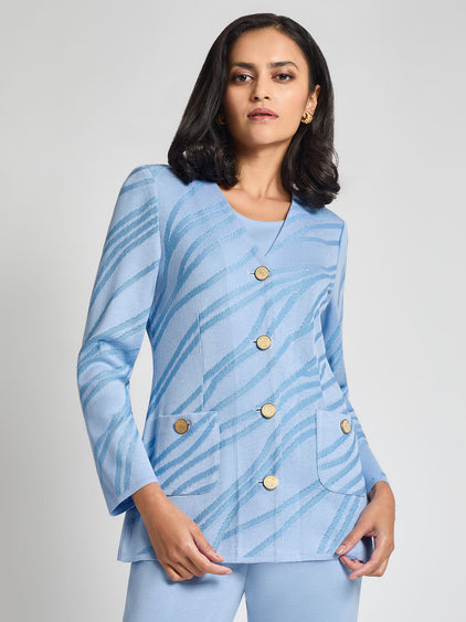 Heritage Tonal Abstract Knit Jacket - Vanity Fit