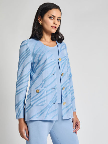 Heritage Tonal Abstract Knit Jacket - Vanity Fit