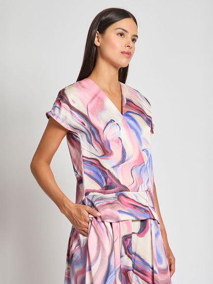 Watercolor Crepe de Chine Blouse - Vanity Fit