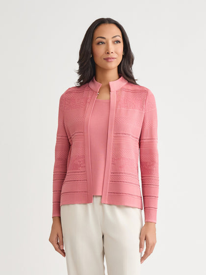 Heritage Multi-Stitch Tonal Knit Jacket - True Fit