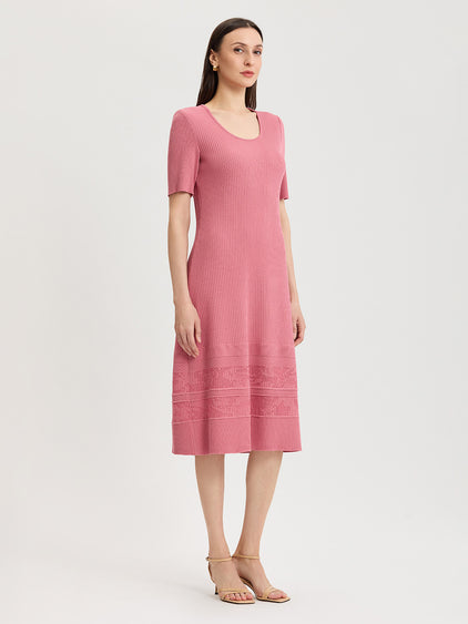 knit a line midi dress Vintage Knitted Red Wool A-line Midi Dress Size S, Feminine Wool Sweater Dress, High Waist Lace Knitted Tunic, Sleeveless Knit Wool Dress