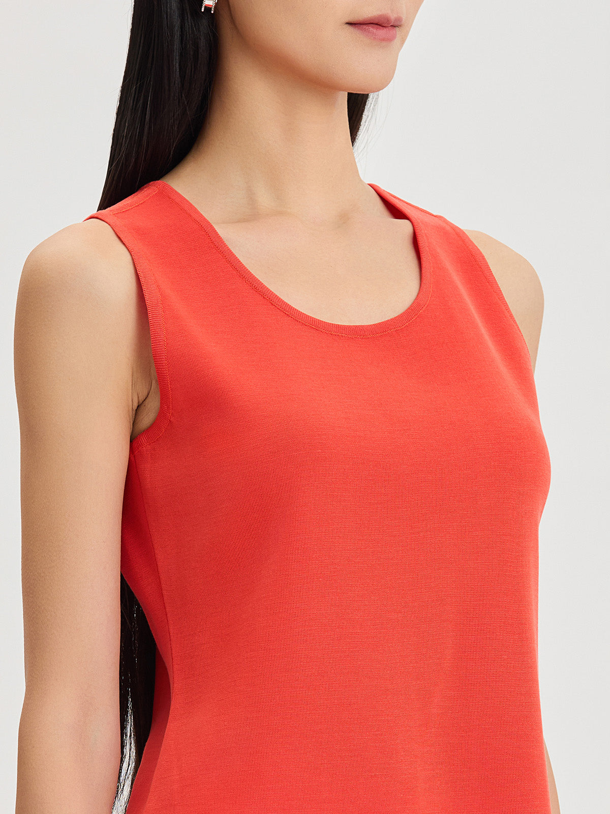Double Scoop Neck Mylana Knit Tank