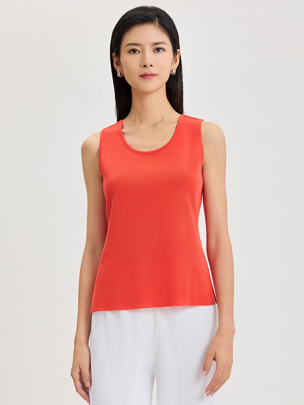 Double Scoop Neck Mylana Knit Tank
