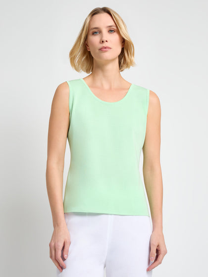 Scoop Neck Mylana Knit Tank, Paradise Green