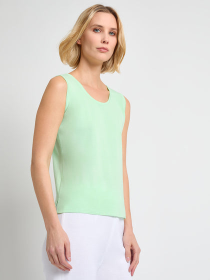 Scoop Neck Mylana Knit Tank, Paradise Green