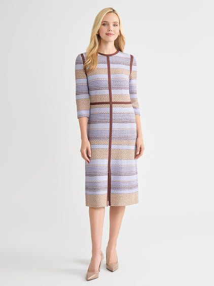Multi-Stitch Sheath Knit Midi Dress - True Fit Multi-Stitch Sheath Knit Midi Dress - True Fit