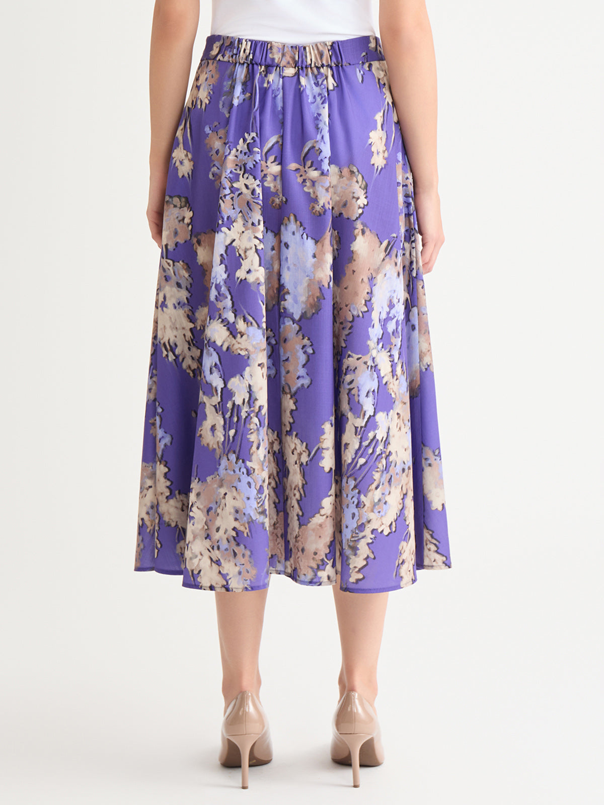 Floral Printed Crepe de Chine Maxi Skirt - True Fit