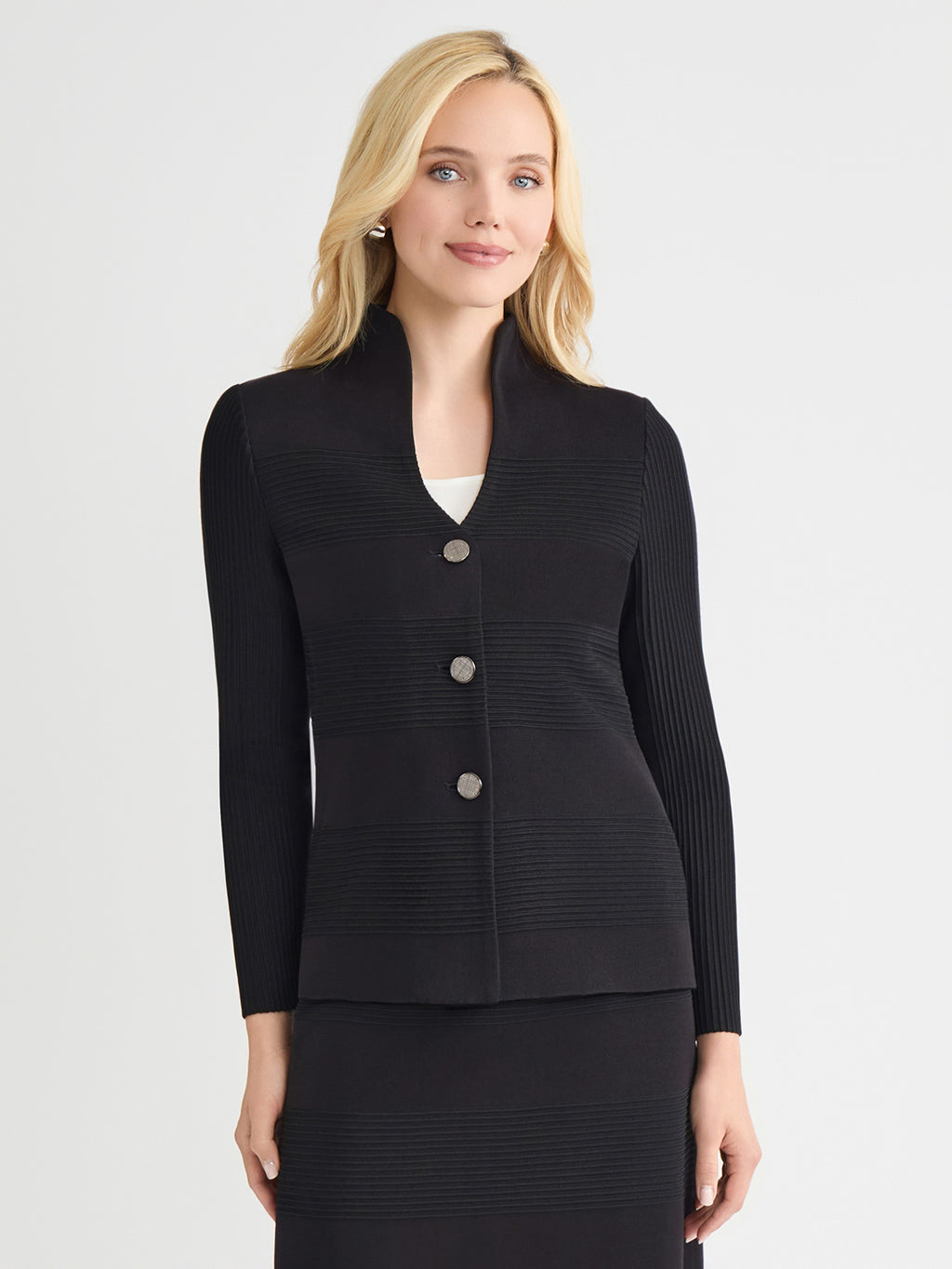 Tailored Ottoman Stitch Knit Jacket - True Fit