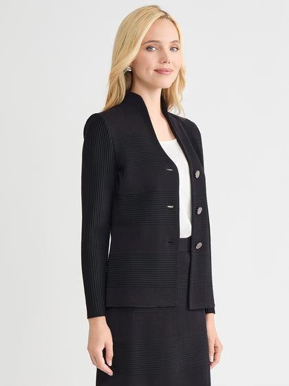 Tailored Ottoman Stitch Knit Jacket - True Fit