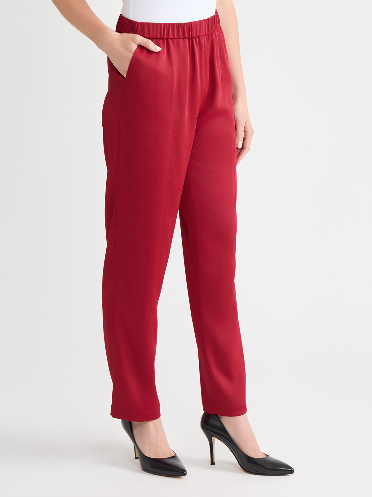 Nora Straight Leg Crepe de Chine Pant