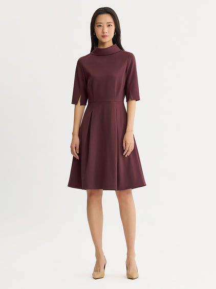 knee length pleated dress A-Line LuxeStretch Ponte 2300-35LDJ-Light Blue You can choose from Sweet & Tangy Vinegar Material:Gold/Crystal Quartz