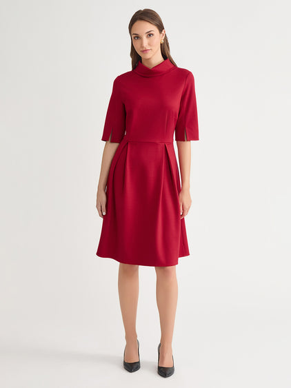 strapless open back dress A-Line Pleated LuxeStretch Dress