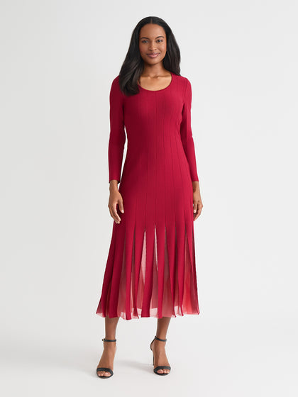 A-Line Multi Seam Tonal Soft Knit Maxi Dress - True Fit