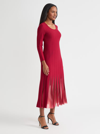 A-Line Multi Seam Tonal Soft Knit Maxi Dress