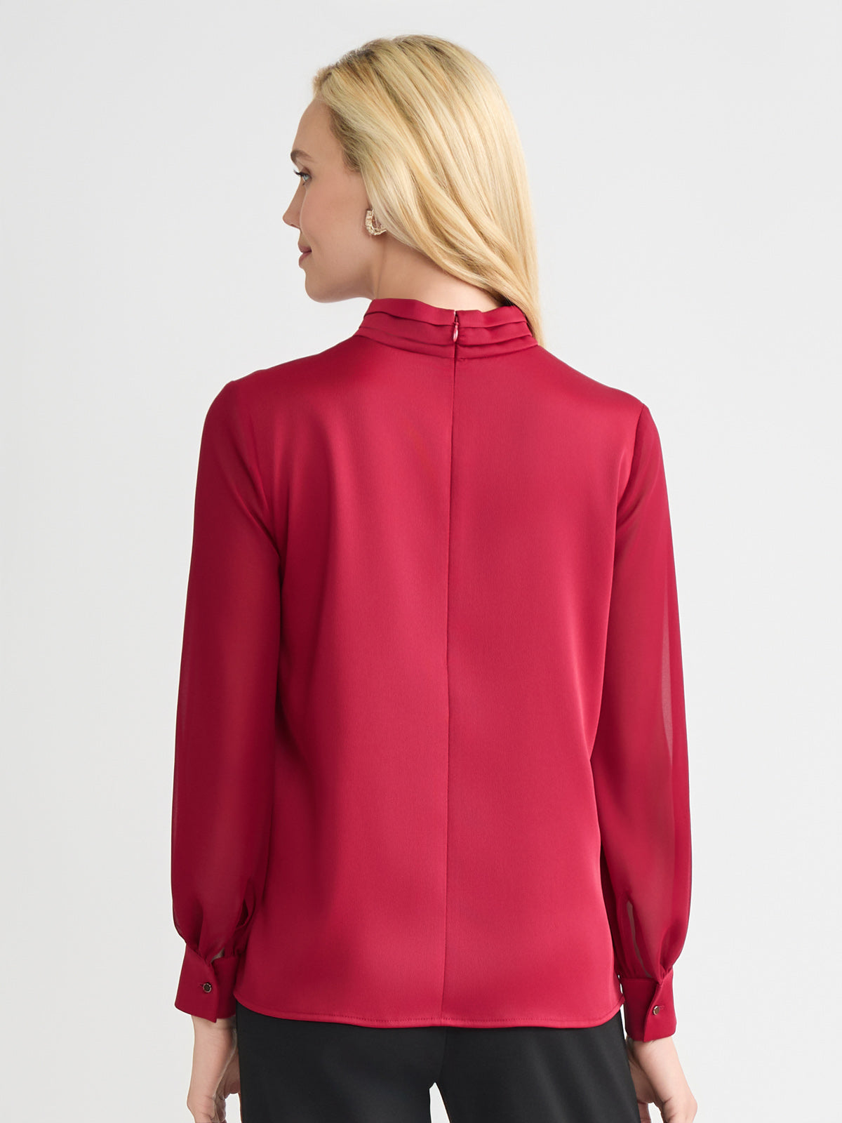 Crepe de Chine Twist Neck Blouse - True Fit