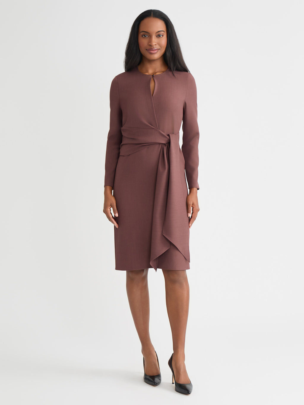 modern renewal eco tie dress Stretch Woven Tie Waist Shift Dress