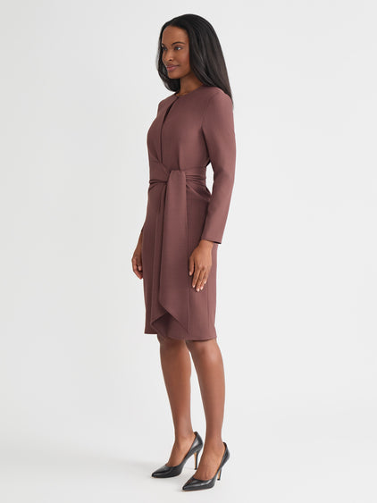 slim fit dress slacks Stretch Woven Tie Waist Shift Dress