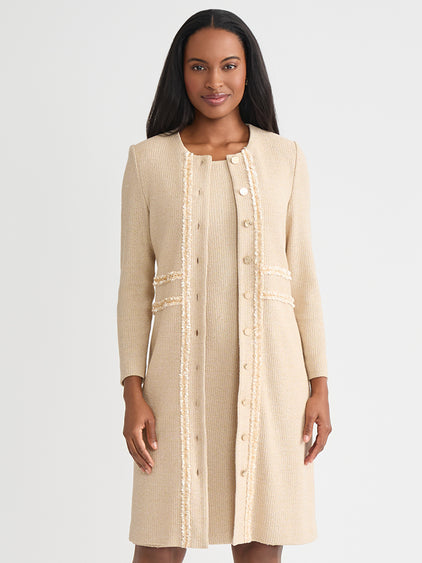 Heritage Lurex Ribbon Chain Trim Knit Jacket