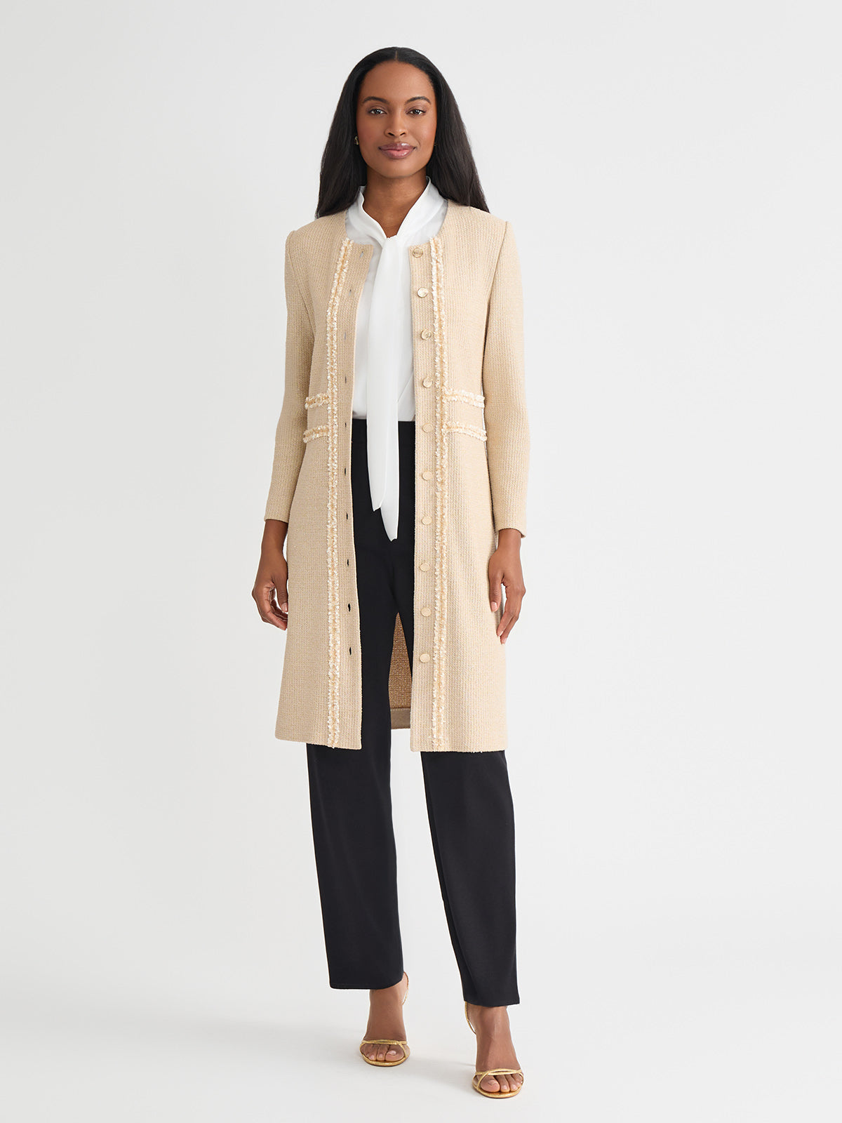Heritage Lurex Ribbon Chain Trim Knit Jacket - True Fit