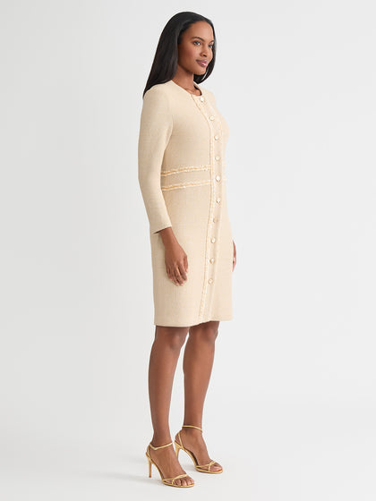 Heritage Lurex Ribbon Chain Trim Knit Jacket - True Fit