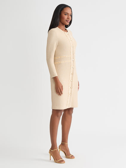 Heritage Lurex Ribbon Chain Trim Knit Jacket