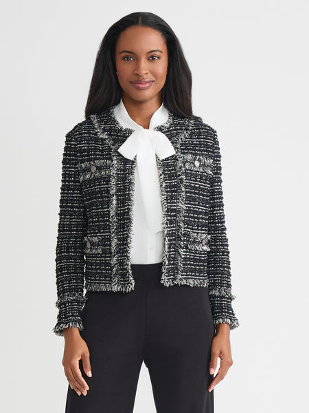 Heritage Eyelash Tweed Knit Jacket - True Fit