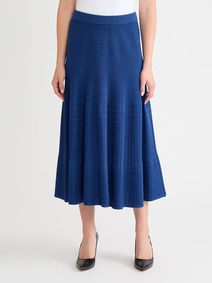 Flared Soft Ribbed Soft Knit Maxi Skirt - True Fit