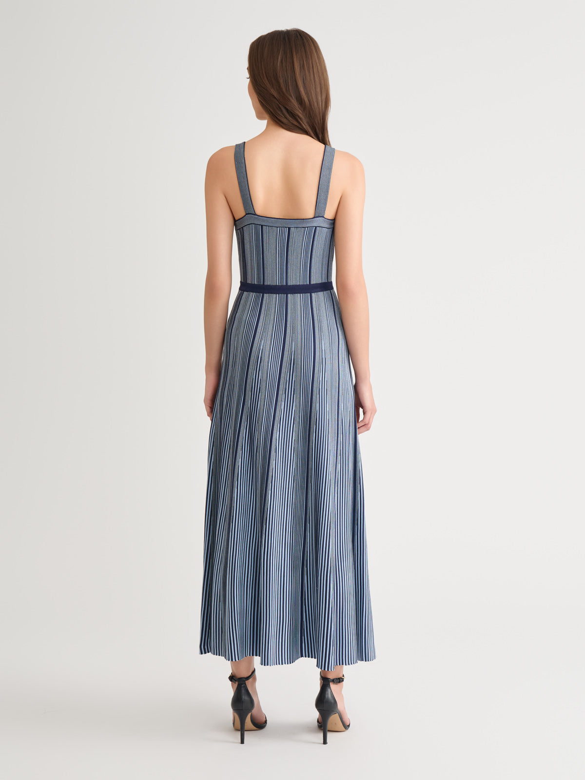 Vertical Striped Knit Maxi Dress - True Fit