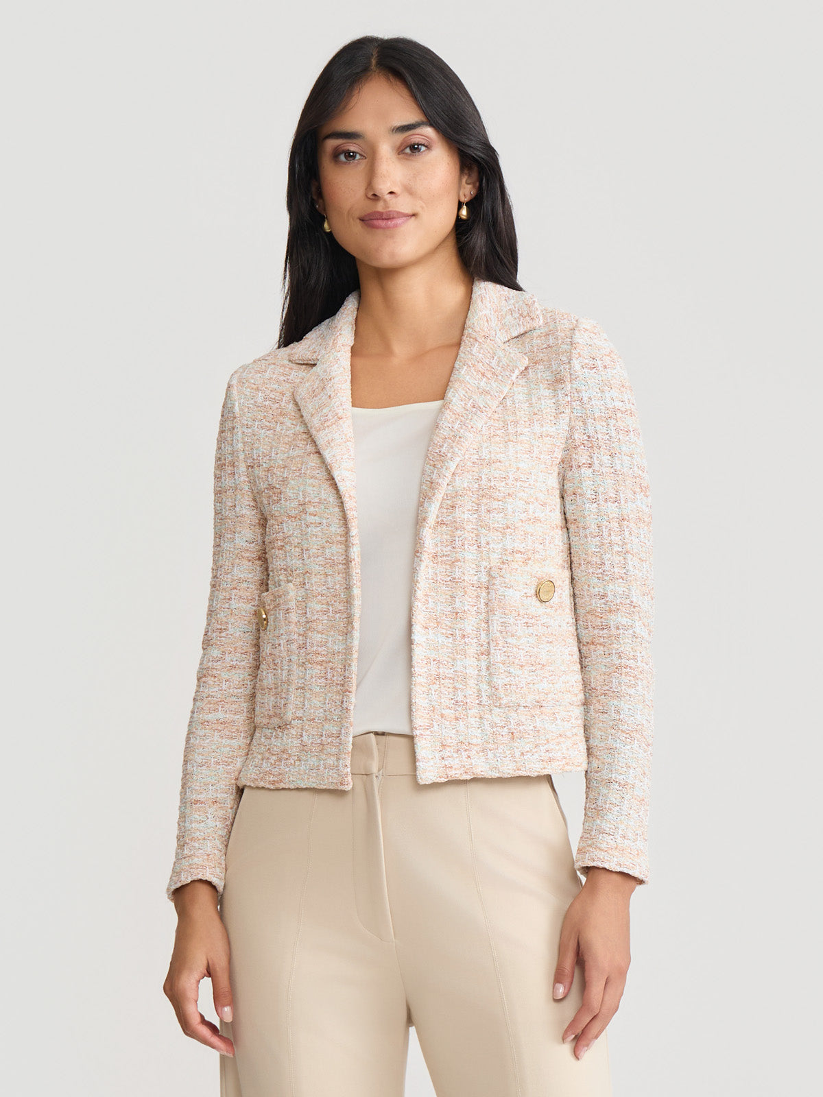 Heritage Melange Tweed Knit Jacket