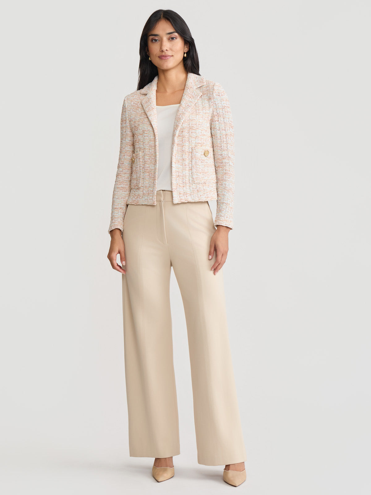 Heritage Melange Tweed Knit Jacket