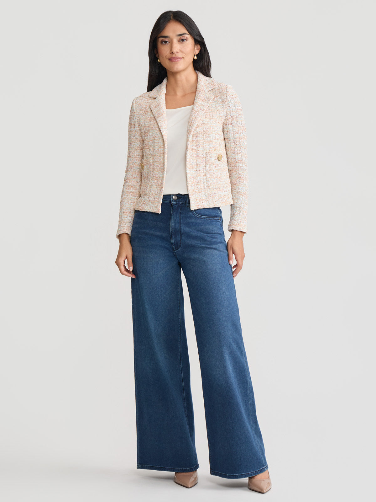 Heritage Melange Tweed Knit Jacket