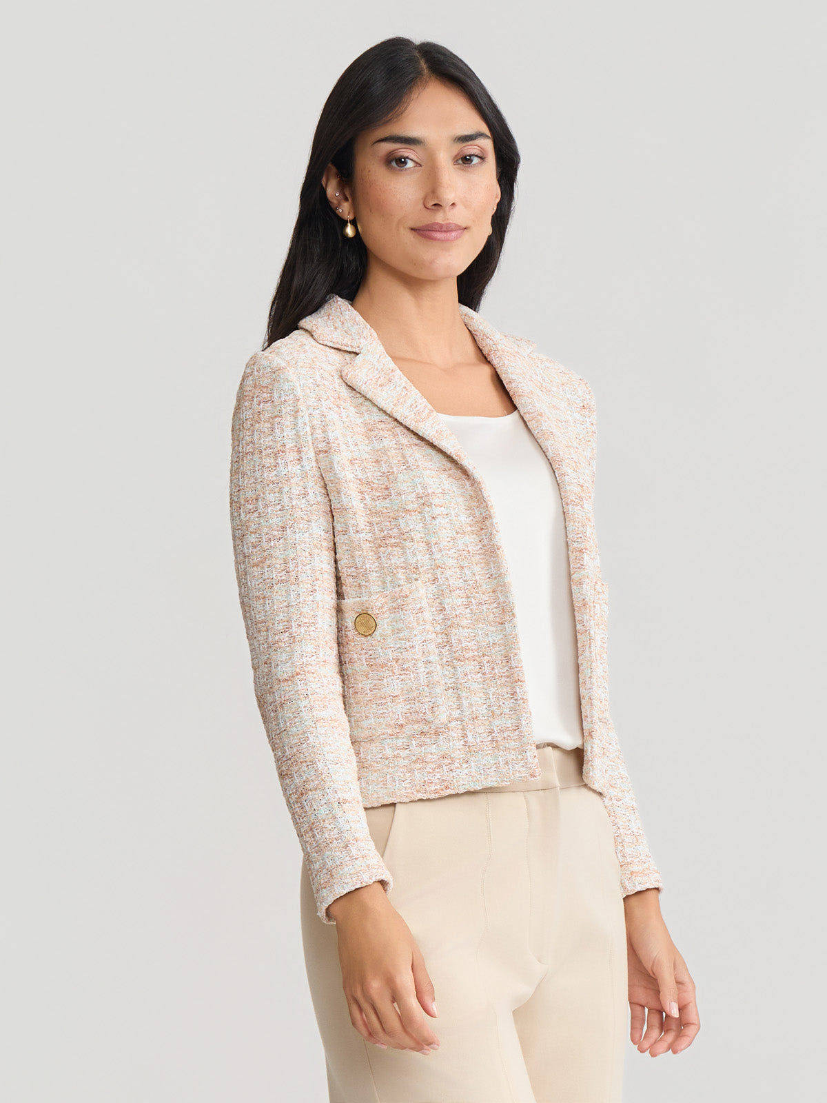Heritage Melange Tweed Knit Jacket