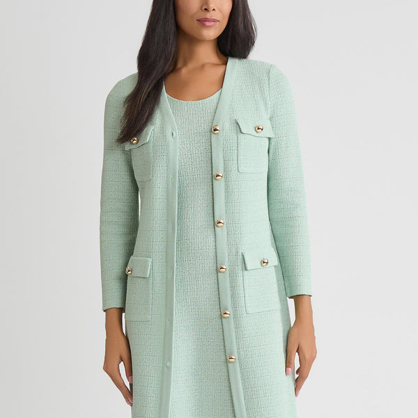 Heritage Tonal Fringe Trim Knit Jacket