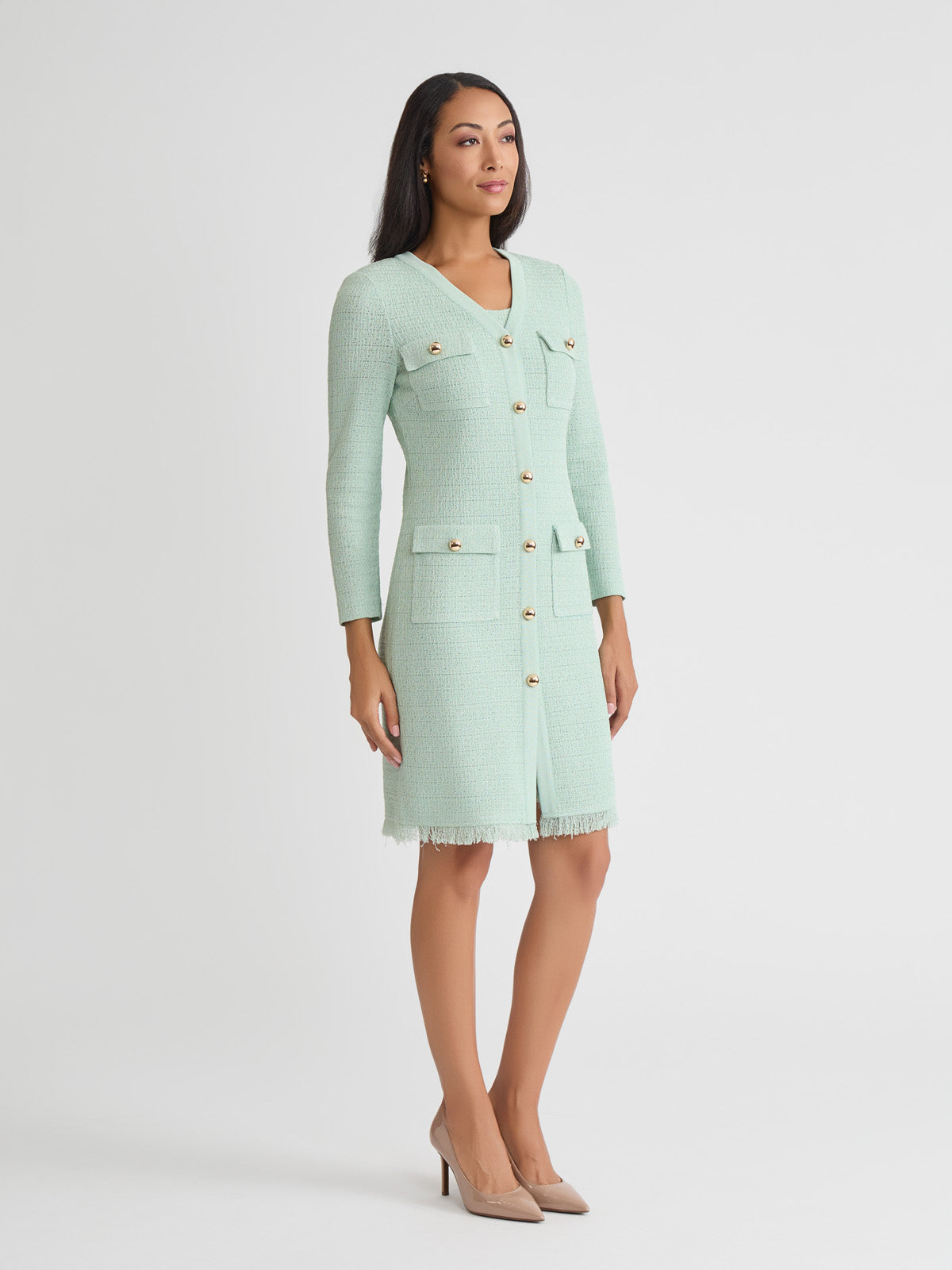 Heritage Tonal Fringe Trim Knit Jacket