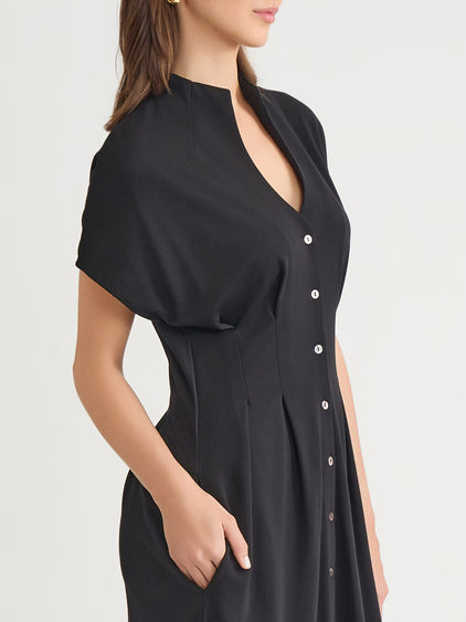 Fit & Flare Cotton Button-Up Maxi Dress Fit & Flare Cotton Button-Up Maxi Dress
